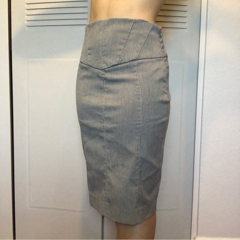 Vintage Express Design Studio gray pinstripe pencil skirt size 4